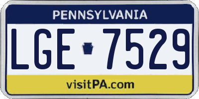 PA license plate LGE7529