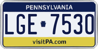 PA license plate LGE7530