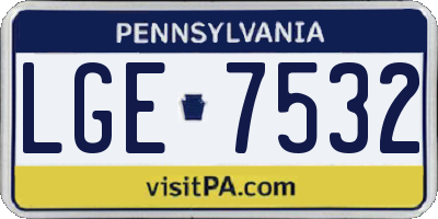 PA license plate LGE7532