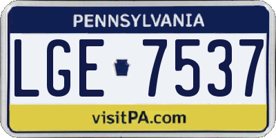 PA license plate LGE7537