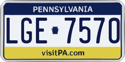 PA license plate LGE7570