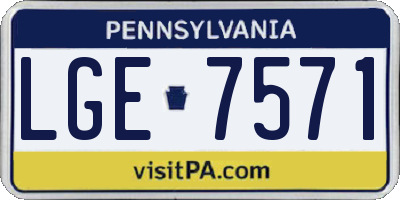 PA license plate LGE7571