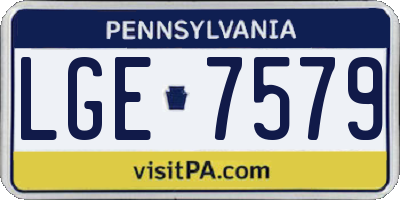PA license plate LGE7579