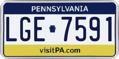 PA license plate LGE7591