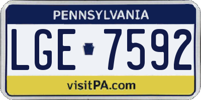 PA license plate LGE7592
