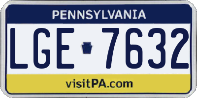 PA license plate LGE7632