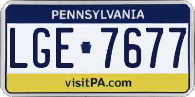 PA license plate LGE7677