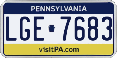 PA license plate LGE7683