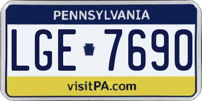 PA license plate LGE7690