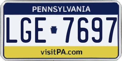 PA license plate LGE7697