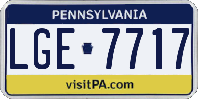 PA license plate LGE7717