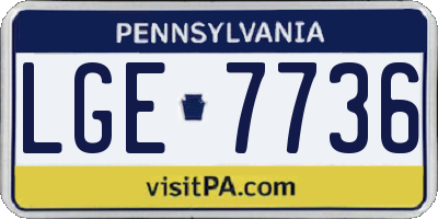 PA license plate LGE7736