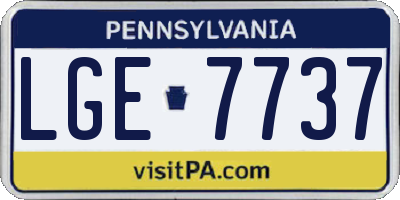 PA license plate LGE7737