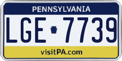 PA license plate LGE7739
