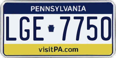 PA license plate LGE7750