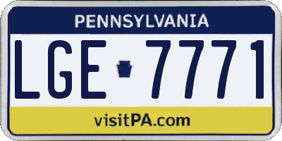 PA license plate LGE7771