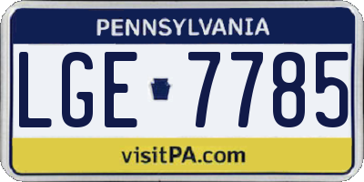 PA license plate LGE7785