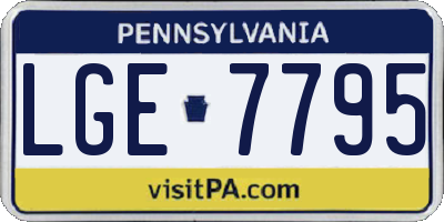 PA license plate LGE7795