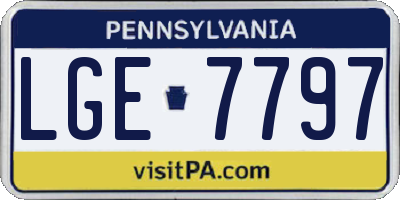 PA license plate LGE7797