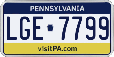 PA license plate LGE7799