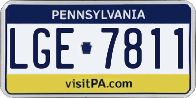 PA license plate LGE7811