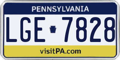 PA license plate LGE7828