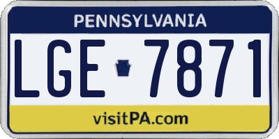 PA license plate LGE7871