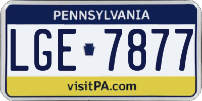 PA license plate LGE7877