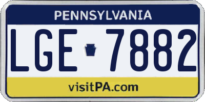 PA license plate LGE7882