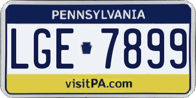 PA license plate LGE7899
