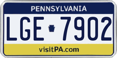 PA license plate LGE7902