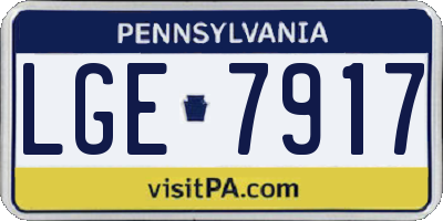 PA license plate LGE7917