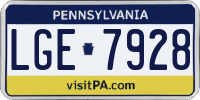 PA license plate LGE7928