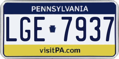 PA license plate LGE7937