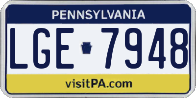 PA license plate LGE7948