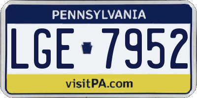 PA license plate LGE7952