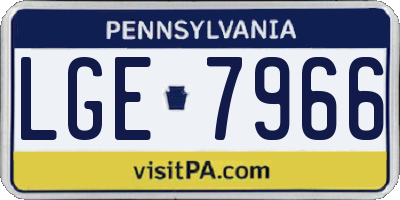 PA license plate LGE7966