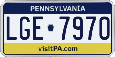 PA license plate LGE7970