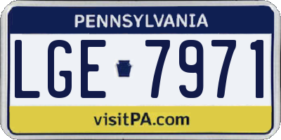 PA license plate LGE7971