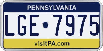 PA license plate LGE7975