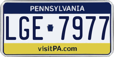 PA license plate LGE7977