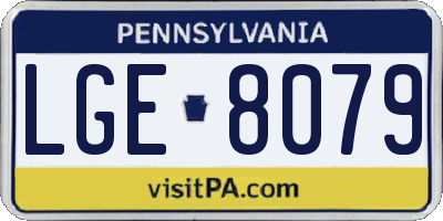 PA license plate LGE8079