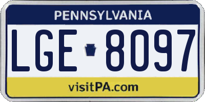 PA license plate LGE8097