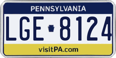 PA license plate LGE8124