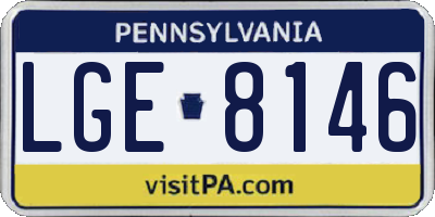 PA license plate LGE8146