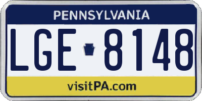 PA license plate LGE8148