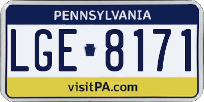 PA license plate LGE8171