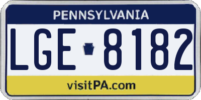 PA license plate LGE8182