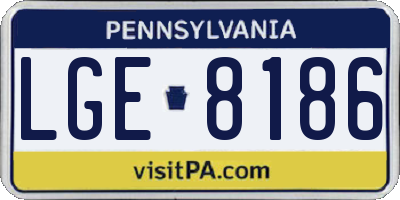 PA license plate LGE8186