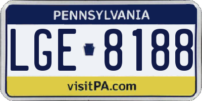PA license plate LGE8188